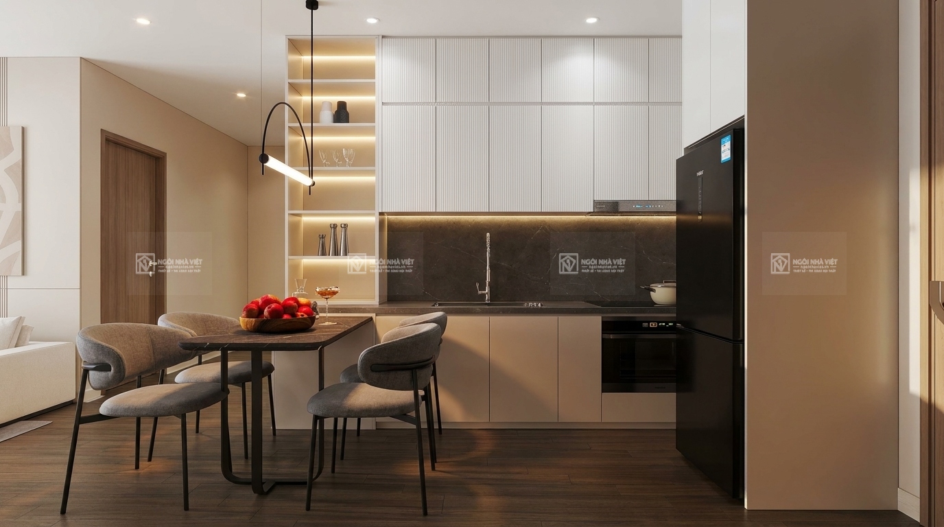 Thiết kế nội thất phòng bếp anh Khôi Long Hòa Tây Ninh