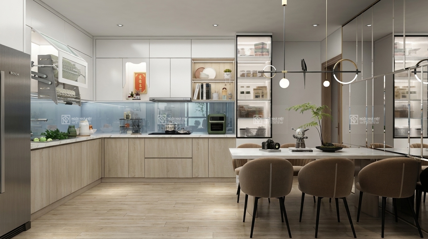 Thi công nội thất nhà bếp chung cư anh Ninh Đạo Thạnh Đồng Tháp