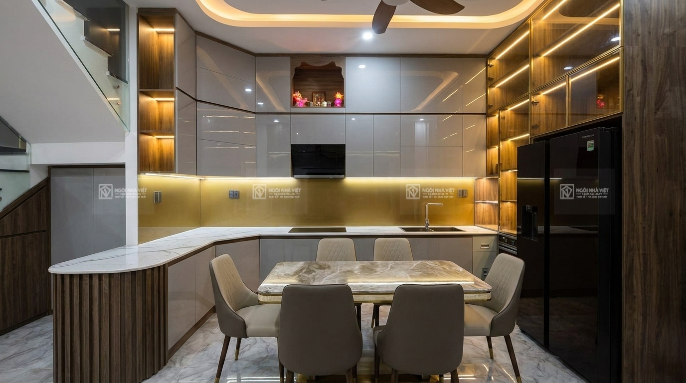 thi công nội thất phòng bếp sang trọng