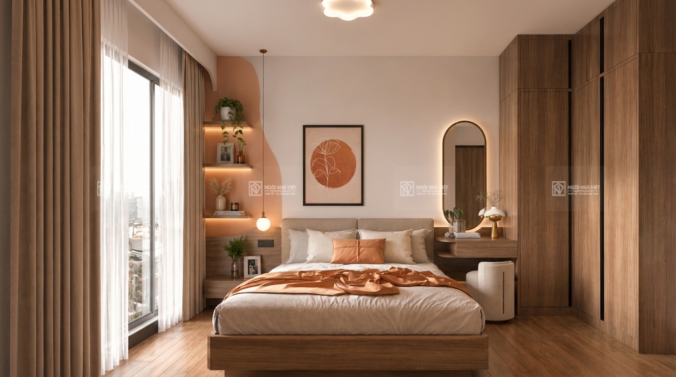thiết kế màu sắc phòng ngủ