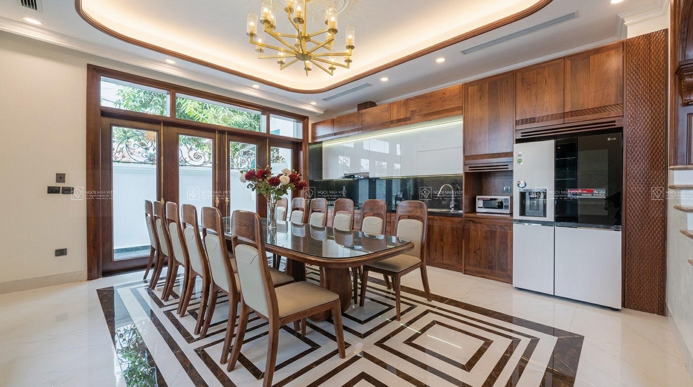 thiết kế nội thất bếp và phòng ăn biệt thự
