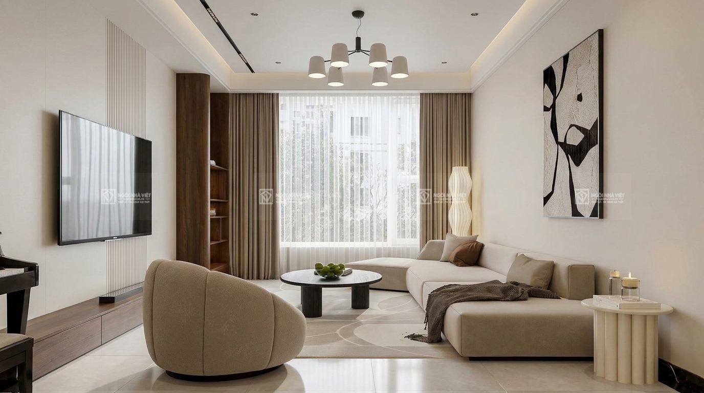 thiết kế nội thất chung cư phòng khách trẻ