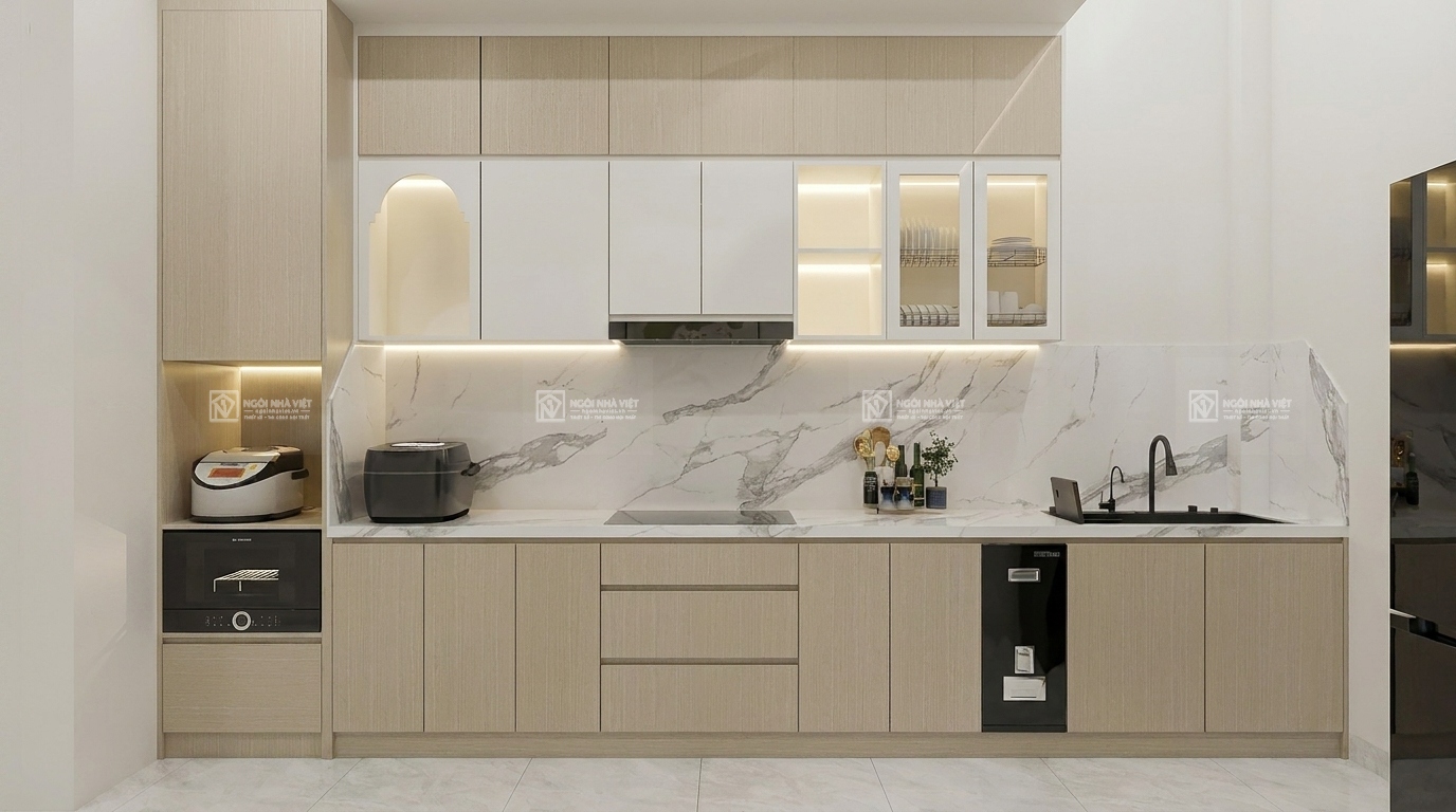 thiết kế thi công nội thất bếp chung cư