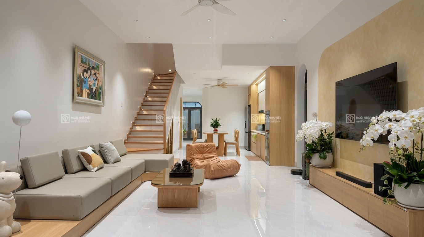 thiết kế thi công nội thất phòng khách nhà phố